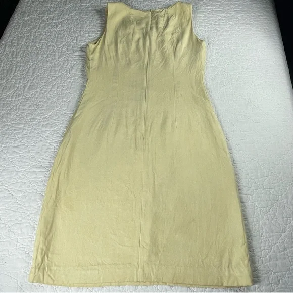🔥Tommy Bahama 100% Silk Knee Length Yellow Butter Dress - Picture 5 of 13